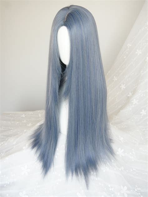 gray blue wig